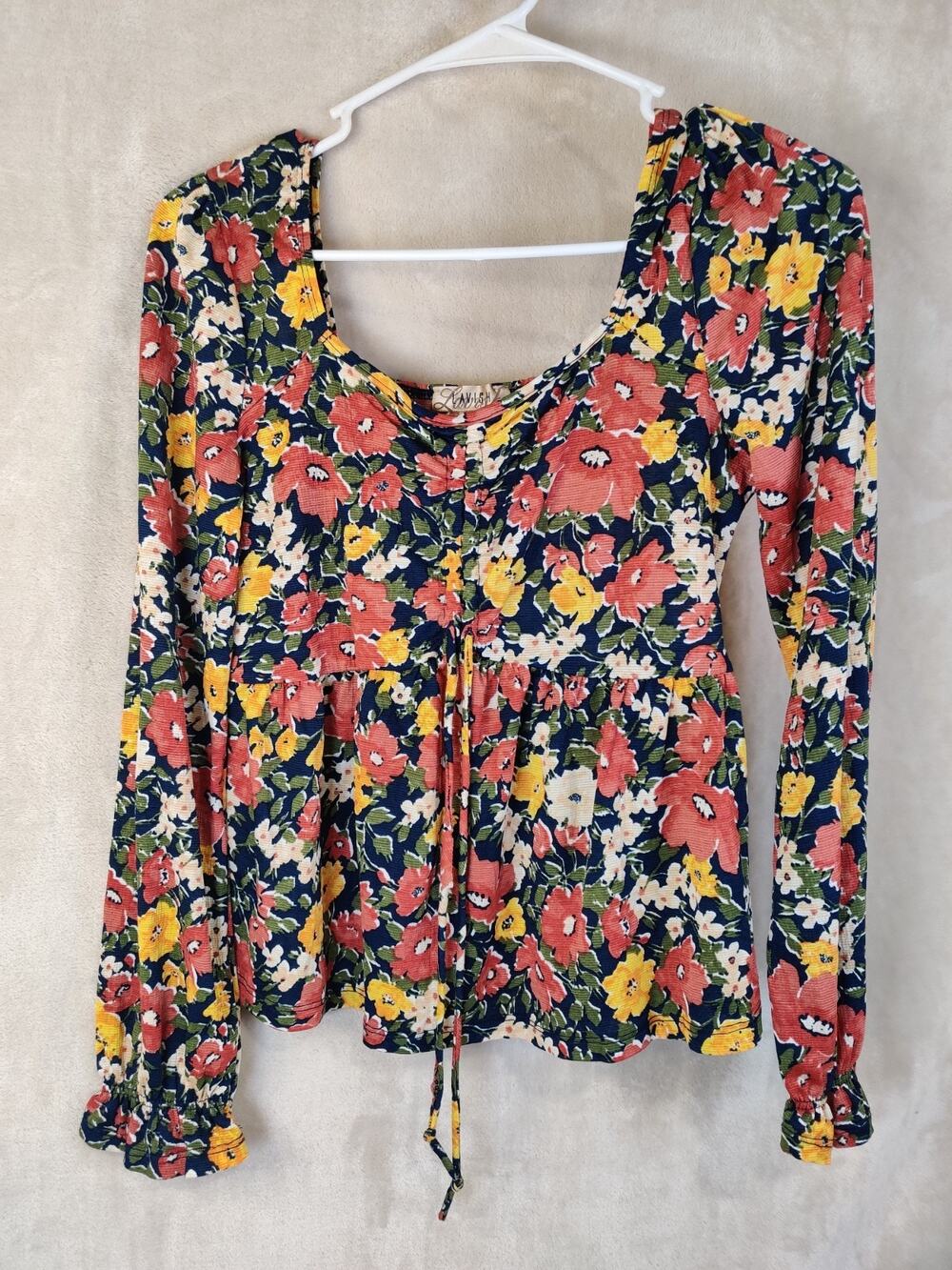 Vintage Lavish Women's Blouse Size Medium Floral Cottage Core Bohemian